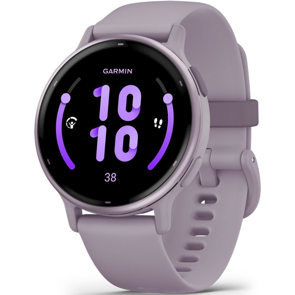 Garmin Vivoactive 5 Metallic Orchid Aluminum Bezel with Orchid Case and Silicone Band (010-02862-13)