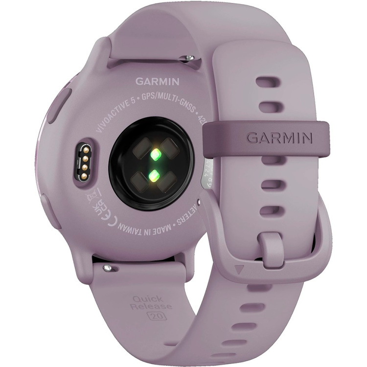Garmin Vivoactive 5 Metallic Orchid Aluminum Bezel with Orchid Case and Silicone Band (010-02862-13)