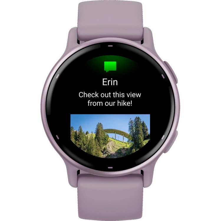 Garmin Vivoactive 5 Metallic Orchid Aluminum Bezel with Orchid Case and Silicone Band (010-02862-13)