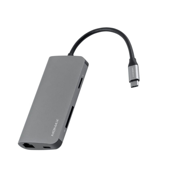 Перехідник Momax USB-C HUB 8in1 Onelink (Grey)