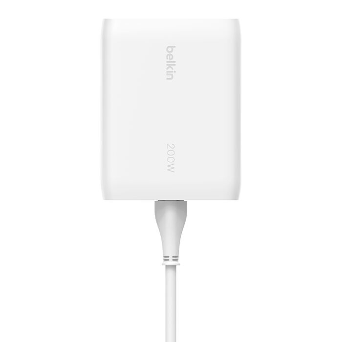 Блок живлення Belkin 200Вт 4хUSB-С GAN PD PPS (White)