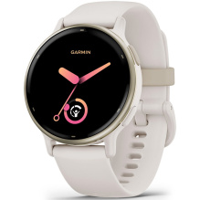 Garmin Vivoactive 5 Cream Gold Aluminum Bezel with Ivory Case and Silicone Band (010-02862-11)