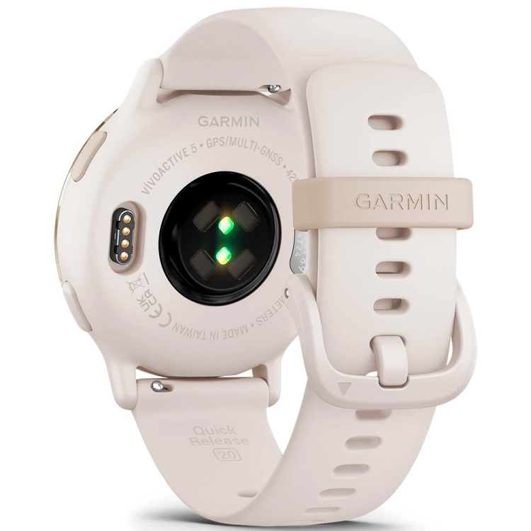 Garmin Vivoactive 5 Cream Gold Aluminum Bezel with Ivory Case and Silicone Band (010-02862-11)