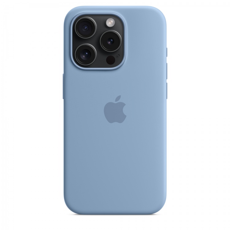 Чехол Apple Silicone Case для iPhone 15 Pro with MagSafe (Winter Blue)