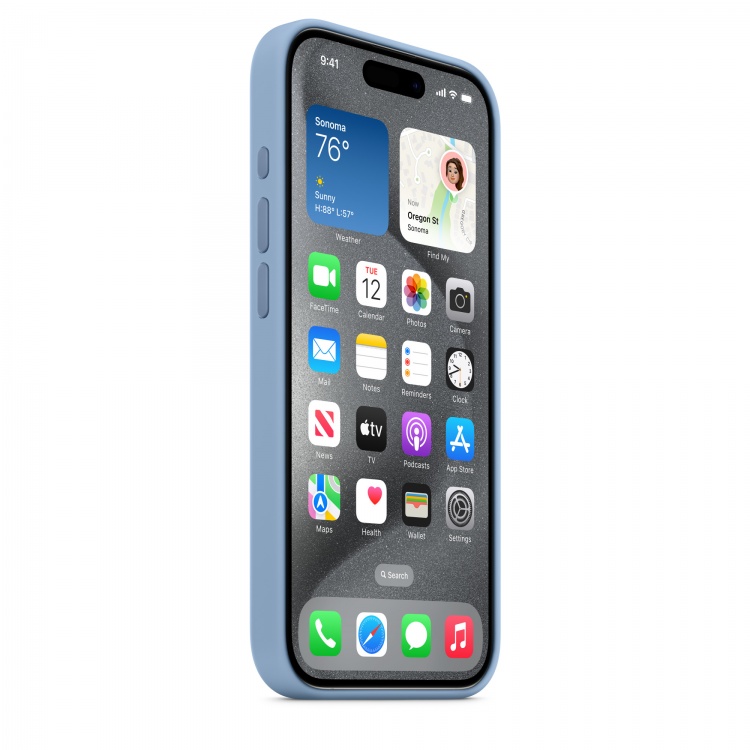 Чохол Apple Silicone Case для iPhone 15 Pro with MagSafe (Winter Blue)