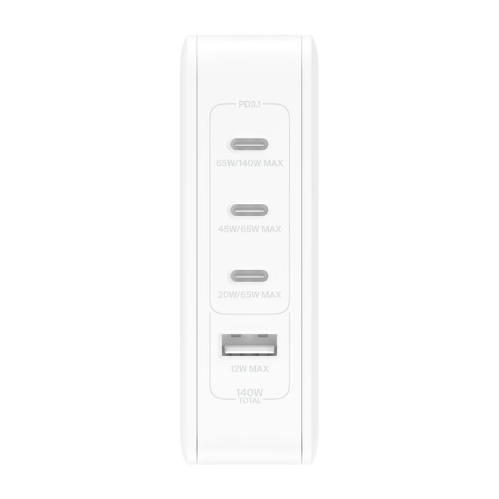 Блок живлення Belkin Home Charger 140W 3хUSB-С GAN PD PPS, USB-A White (WCH014BTWH)