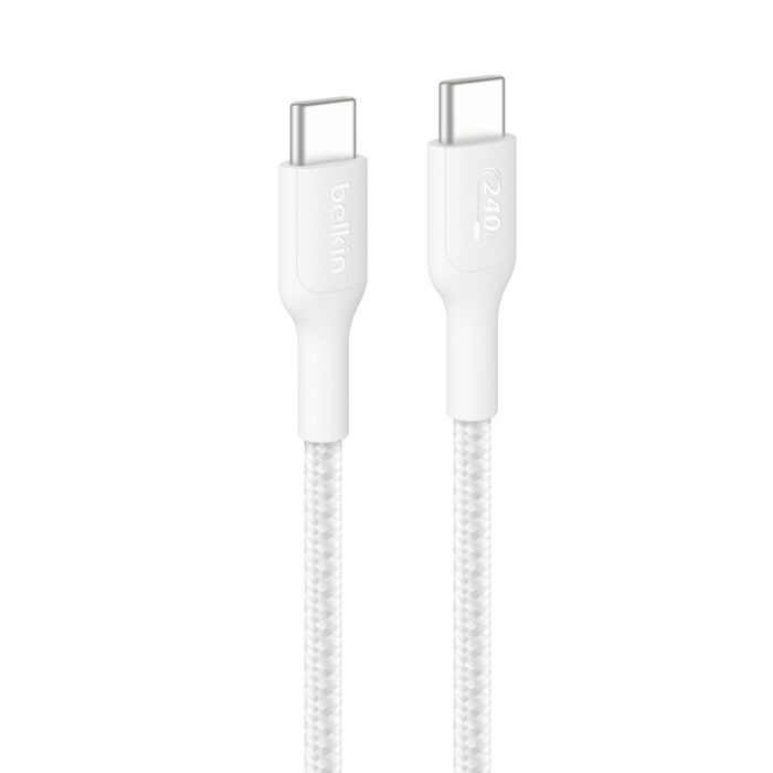 Кабель Belkin Braided USB-C 240W 1m, White (CAB025HQ1MWH)