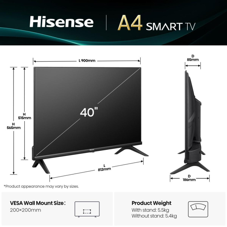 Телевізор Hisense 40 40A4Q (UA)