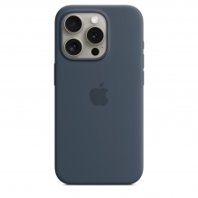 Чехол Apple Silicone Case для iPhone 15 Pro with MagSafe (Storm Blue)