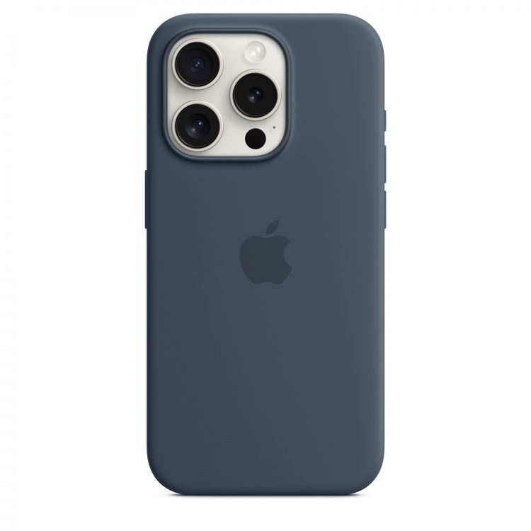 Чохол Apple Silicone Case для iPhone 15 Pro with MagSafe (Storm Blue)