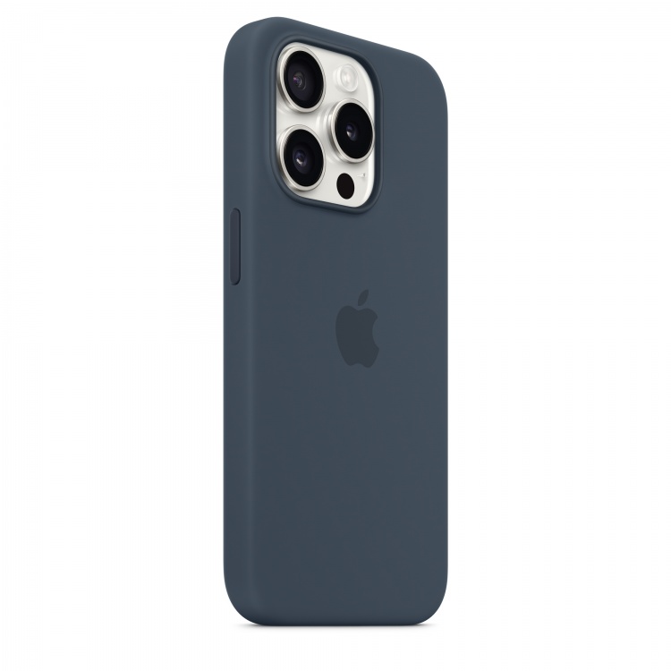 Чехол Apple Silicone Case для iPhone 15 Pro with MagSafe (Storm Blue)