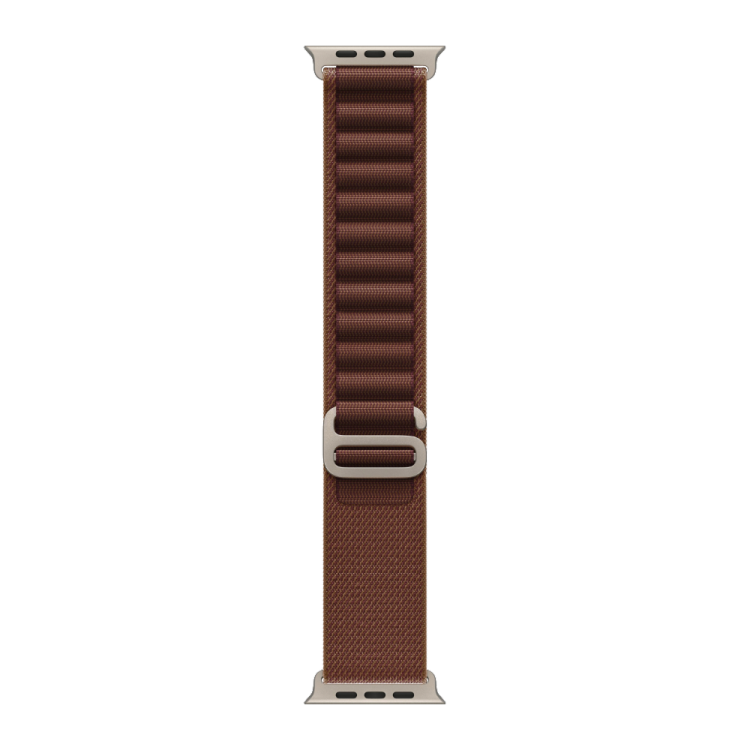 Apple Watch Ultra 4 GPS + LTE, 49mm Natural Titanium Case with Burgundy Alpine Loop - Medium