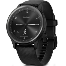 Garmin Vivomove Sport Black Case and Silicone Band with Slate Accents (010-02566-00)