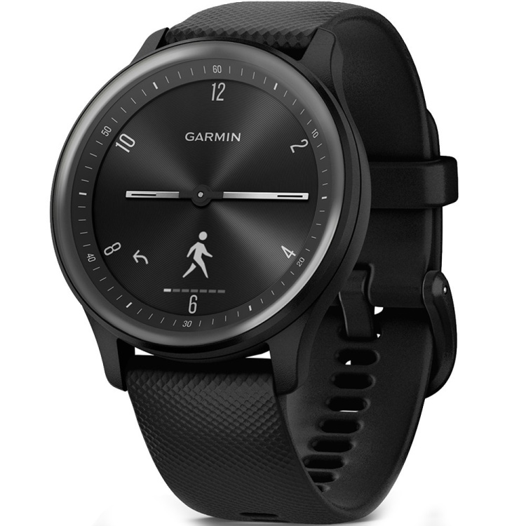 Garmin Vivomove Sport Black Case and Silicone Band with Slate Accents (010-02566-00)