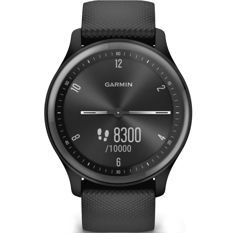 Garmin Vivomove Sport Black Case and Silicone Band with Slate Accents (010-02566-00)