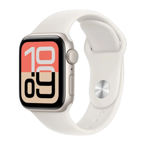 Apple Watch SE 3 GPS, 44mm Starlight Aluminum Case with Starlight Sport Band - M/L (MEHJ4) бу