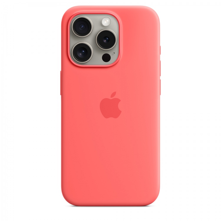 Чехол Apple Silicone Case для iPhone 15 Pro with MagSafe (Guava)