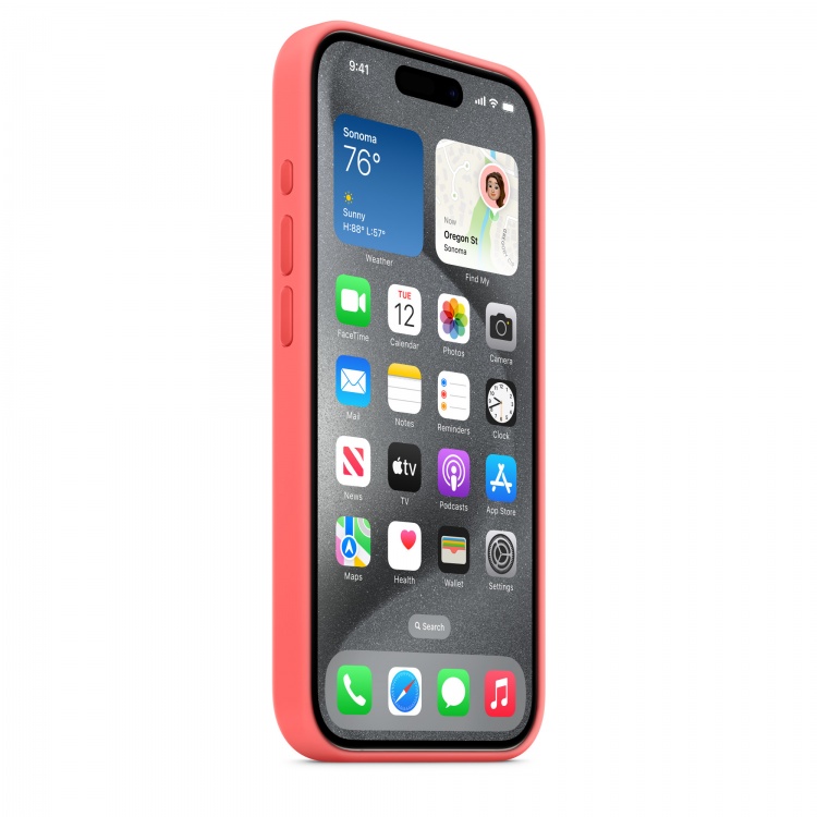 Чехол Apple Silicone Case для iPhone 15 Pro with MagSafe (Guava)