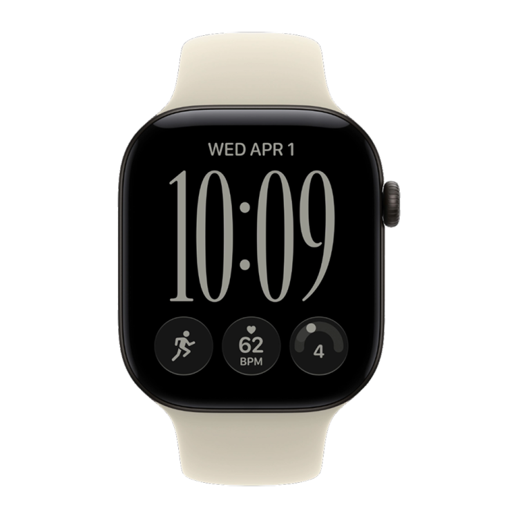 Apple Watch Series 12 GPS 42mm Black Aluminum Case with Sand Sport Band - S/M