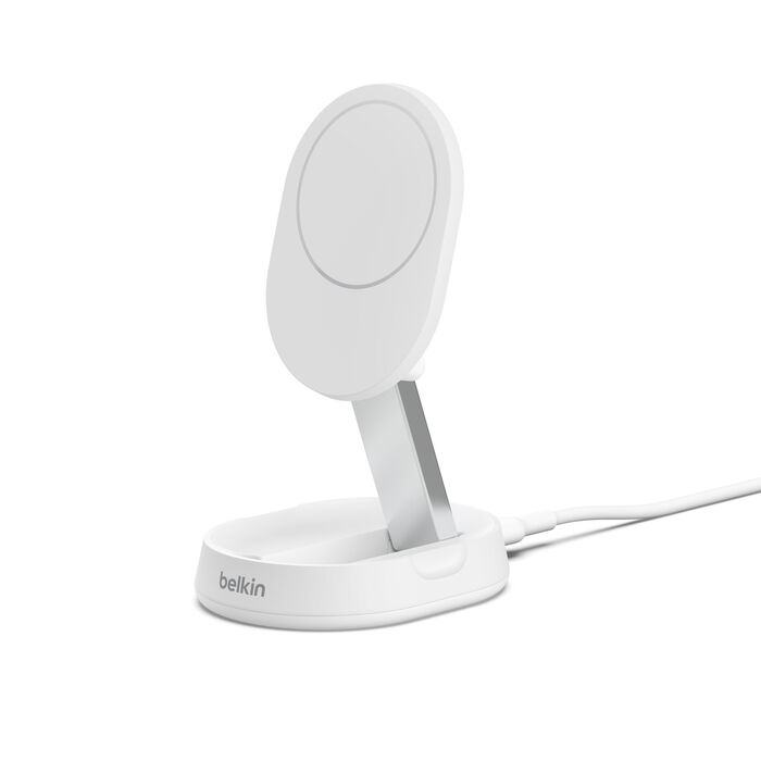 Безпровідна зарядка Belkin 15 Вт Magnetic Stand Qi2 White (WIA008VFWH)
