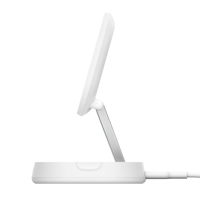 Безпровідна зарядка Belkin 15 Вт Magnetic Stand Qi2 White (WIA008VFWH)