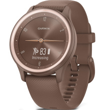 Garmin Vivomove Sport Cocoa Case and Silicone Band with Peach Gold Accents (010-02566-02)