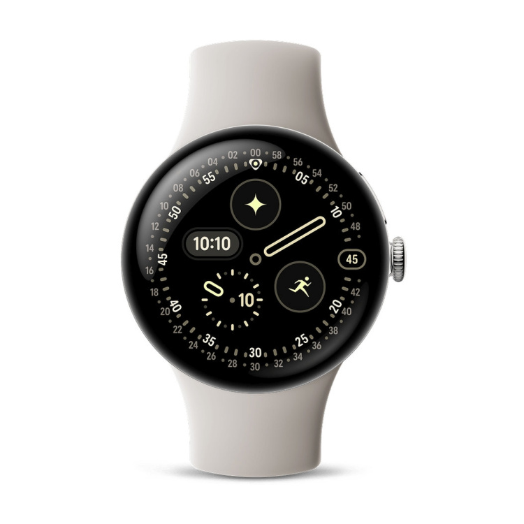 Смарт-годинник Google Pixel Watch 4 45mm Polished Silver Aluminum Case / Porcelain Active Band