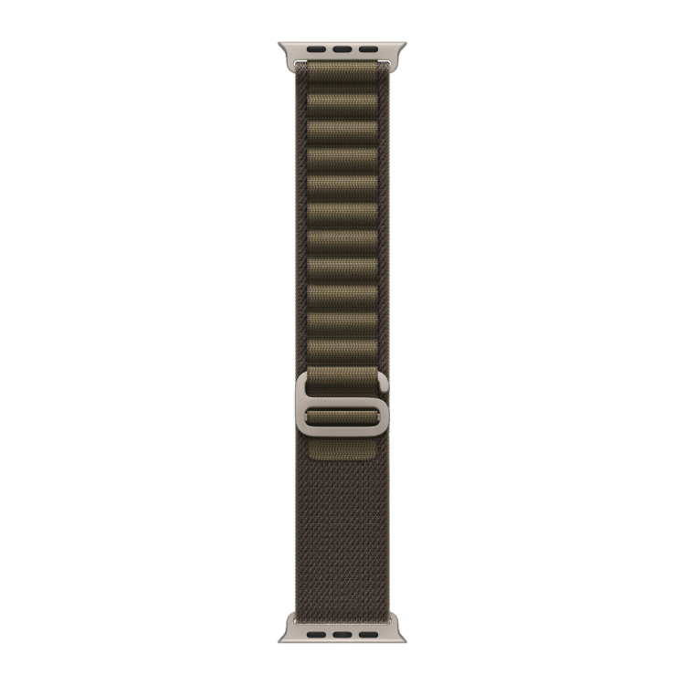 Apple Watch Ultra 4 GPS + LTE 49mm Natural Titanium Case with Dark Olive Alpine Loop - Small 