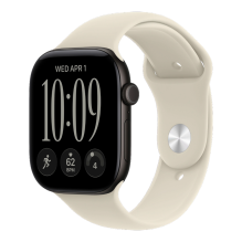 Apple Watch Series 12 GPS 46mm Black Aluminum Case with Sand Sport Band - S/M