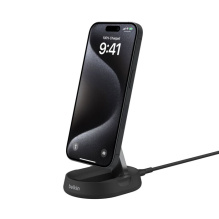 Безпровідна зарядка Belkin 15 Вт Magnetic Stand Qi2 Black (WIA008VFBK)