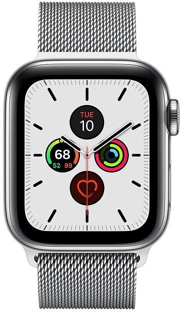 Apple Watch Series 5 GPS + Cellular 40mm Stainless Steel Case with Milanese Loop (MWWT2)