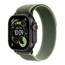Apple Watch Ultra 3 GPS + Cellular, 49mm Black Titanium Case with Green/Neon Trail Loop - S/M