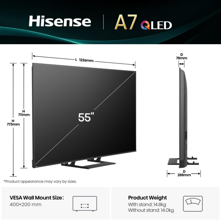 Телевізор Hisense 55 55A7Q (UA)