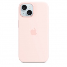 Silicone Case with MagSafe для iPhone 15 (FoxConn) (Light Pink)