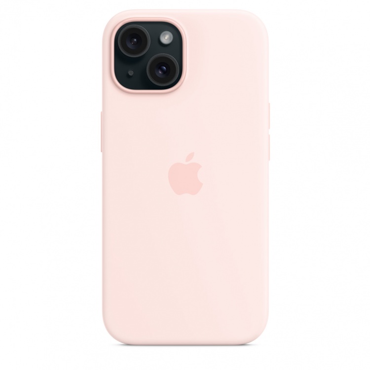 Silicone Case with MagSafe для iPhone 15 (FoxConn) (Light Pink)