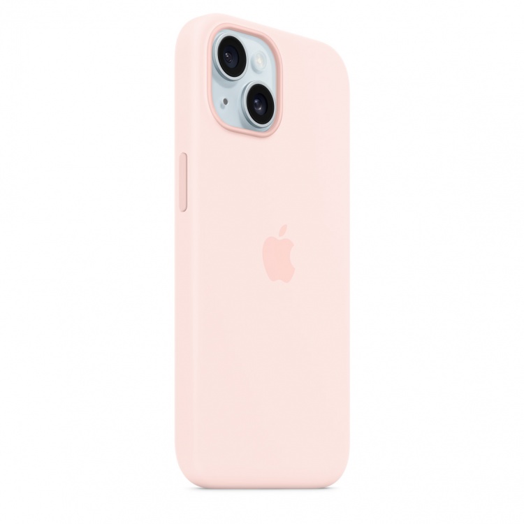 Silicone Case with MagSafe для iPhone 15 (FoxConn) (Light Pink)