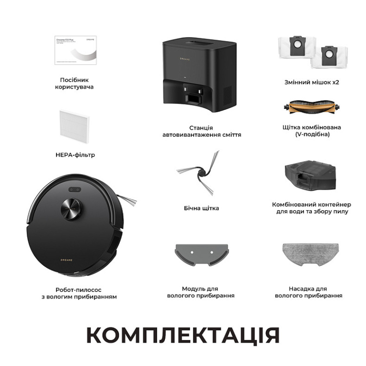 Робот-пилосос Dreame Bot F20 Plus Black (RLF41GD-Bl)
