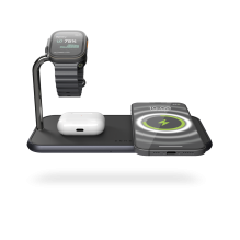 Безпровідна зарядка Zens Dual + Watch Aluminium Wireless Charger Black (ZEDC05BM/00)