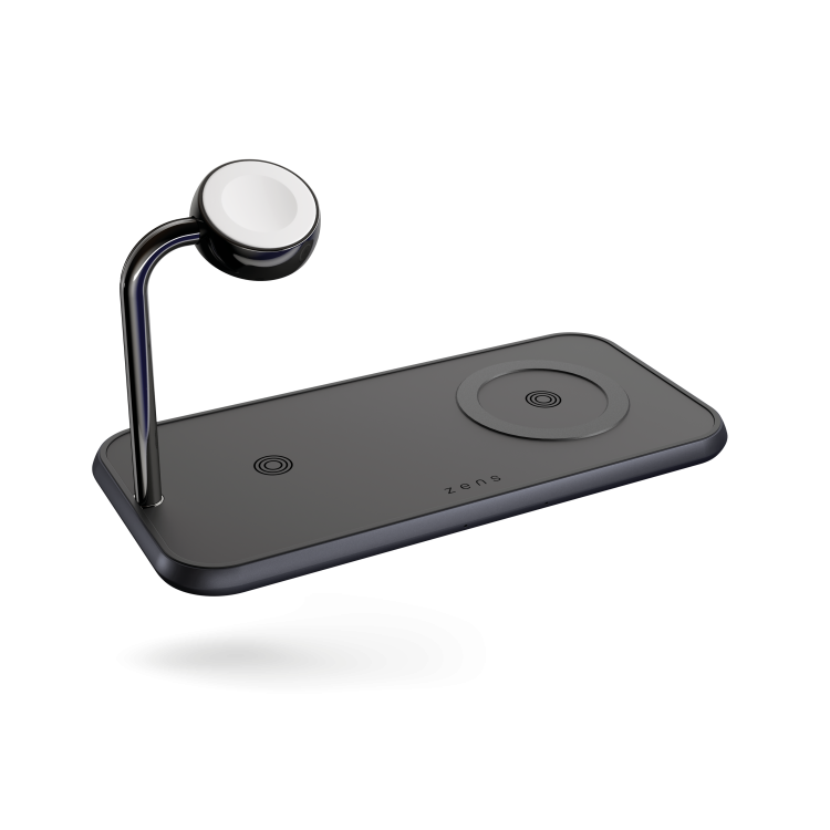 Беспроводная зарядка Zens Dual + Watch Aluminium Wireless Charger Black (ZEDC05BM/00)
