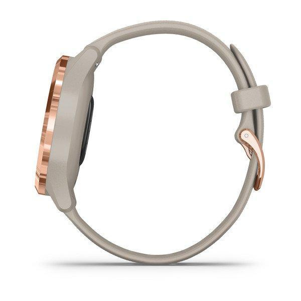 Garmin Vivomove 3S Rose Gold Stainless Steel Bezel with Light Sand Case and Silicone Band (010-02238-22)