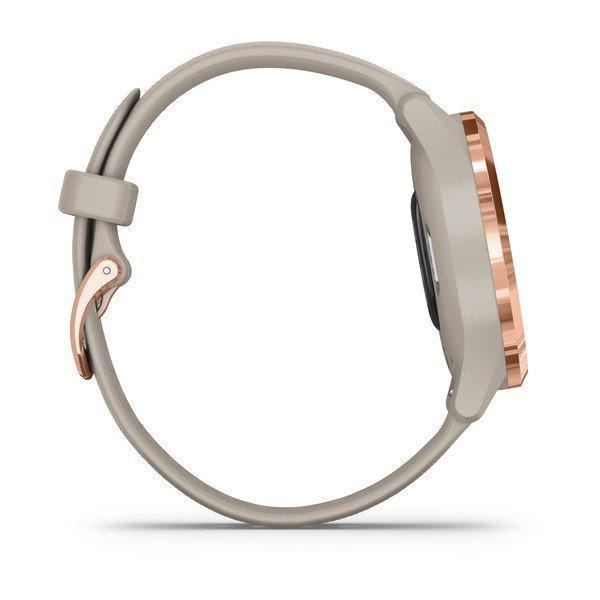 Garmin Vivomove 3S Rose Gold Stainless Steel Bezel with Light Sand Case and Silicone Band (010-02238-22)
