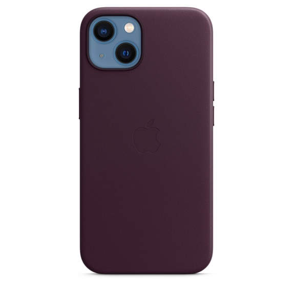 Чехол Apple Leather Case для iPhone 13 with MagSafe (Dark Cherry)