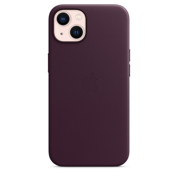 Чехол Apple Leather Case для iPhone 13 with MagSafe (Dark Cherry)