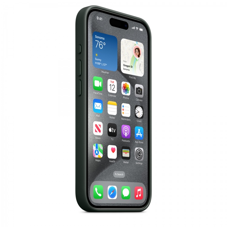 Чохол Apple FineWoven для iPhone 15 Pro with MagSafe (Evergreen)