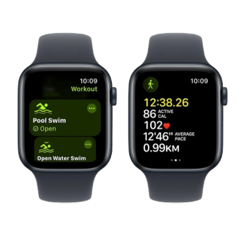 Apple Watch Series SE 2024 GPS 44mm Midnight Aluminium Case with Midnight Sport Band - M/L (MXEK3)