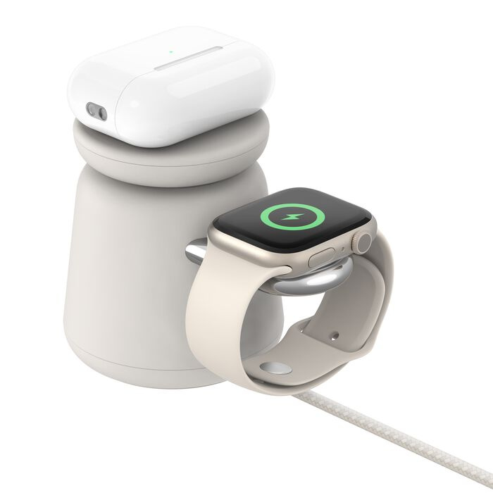 Безпровідна зарядка Belkin 2 in 1 MagSafe (Sand Mass)