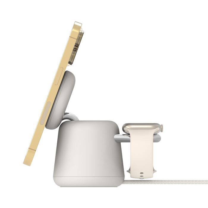 Безпровідна зарядка Belkin 2 in 1 MagSafe (Sand Mass)