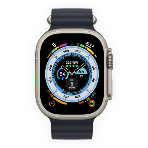 Apple Watch Ultra 49mm Titanium Case with Midnight Ocean Band (MQFK3) бу (Як Новий)
