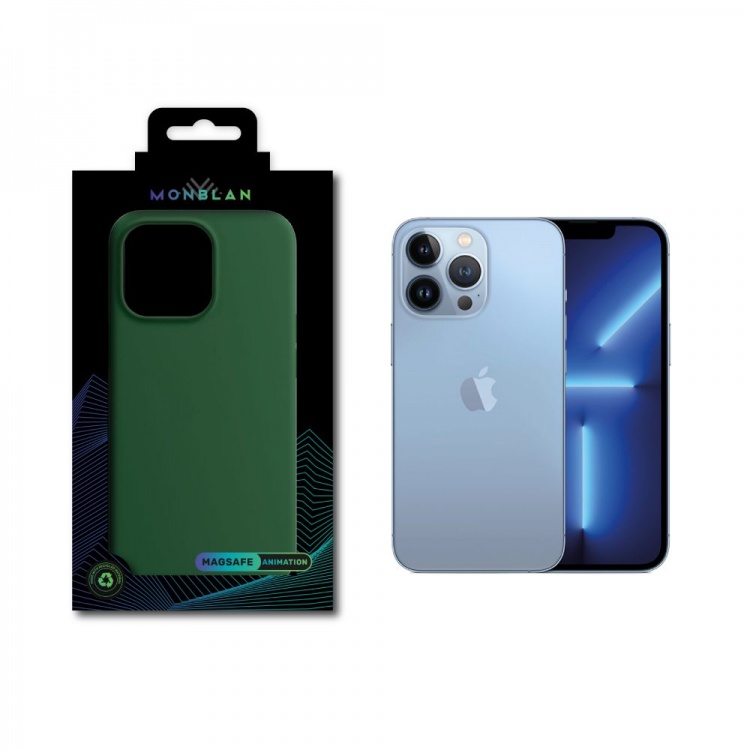 Чехол Monblan для iPhone 13 Pro Max Magnetic Silicone [MagSafe & Animation] Series (Clover)
