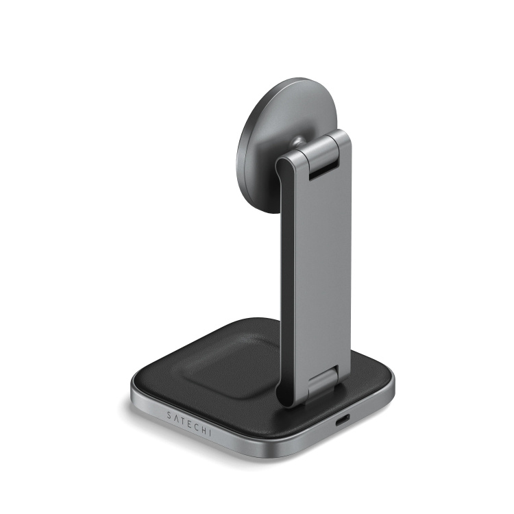 Беспроводная зарядка Satechi 2-in-1 Foldable Qi2 Space Gray (ST-Q21FM)